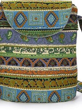 Boho Women's Retro Small Size Canvas Shoulder Bag Hippie Boho Crossbody Handbag